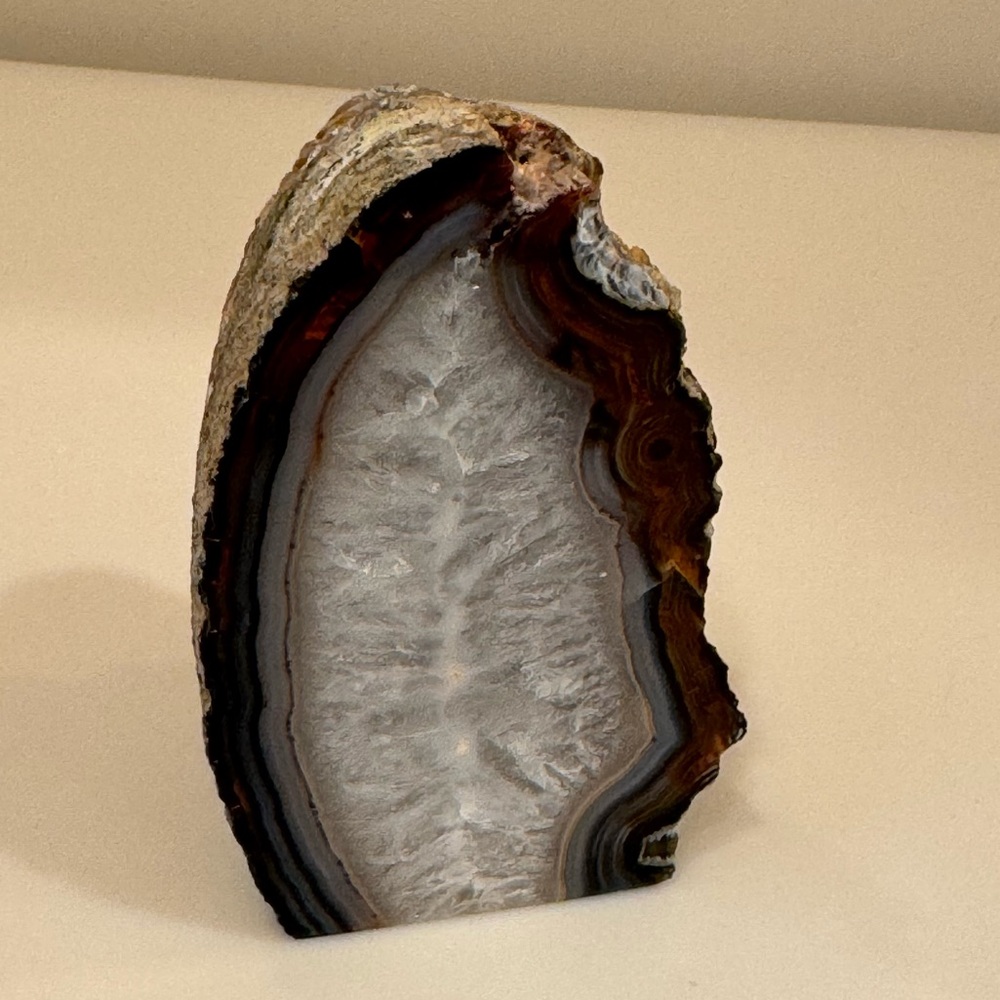 Polished Agate Crystal Geode Bookend Display Piece - Picture 4 of 11